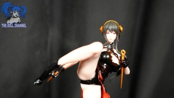 In Stock Hard Black Karate Lady Statue