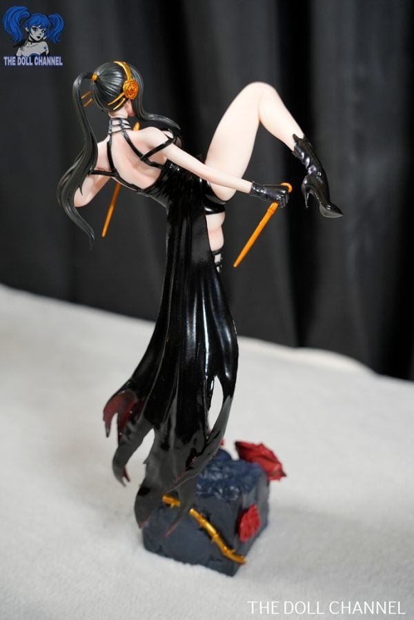 In Stock Hard Black Karate Lady Statue - Image 9