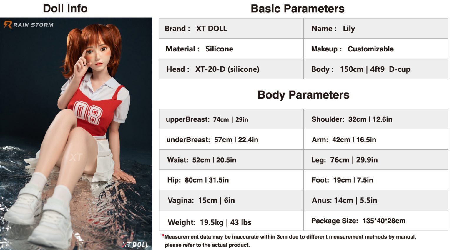 XT Doll Full Silicone 150 Cm D-Cup XT-20-D Lily - Image 25