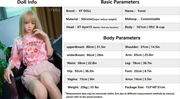 XT Doll Full Silicone 161 Cm B-Cup XT-bym15 Yunxi - Image 8