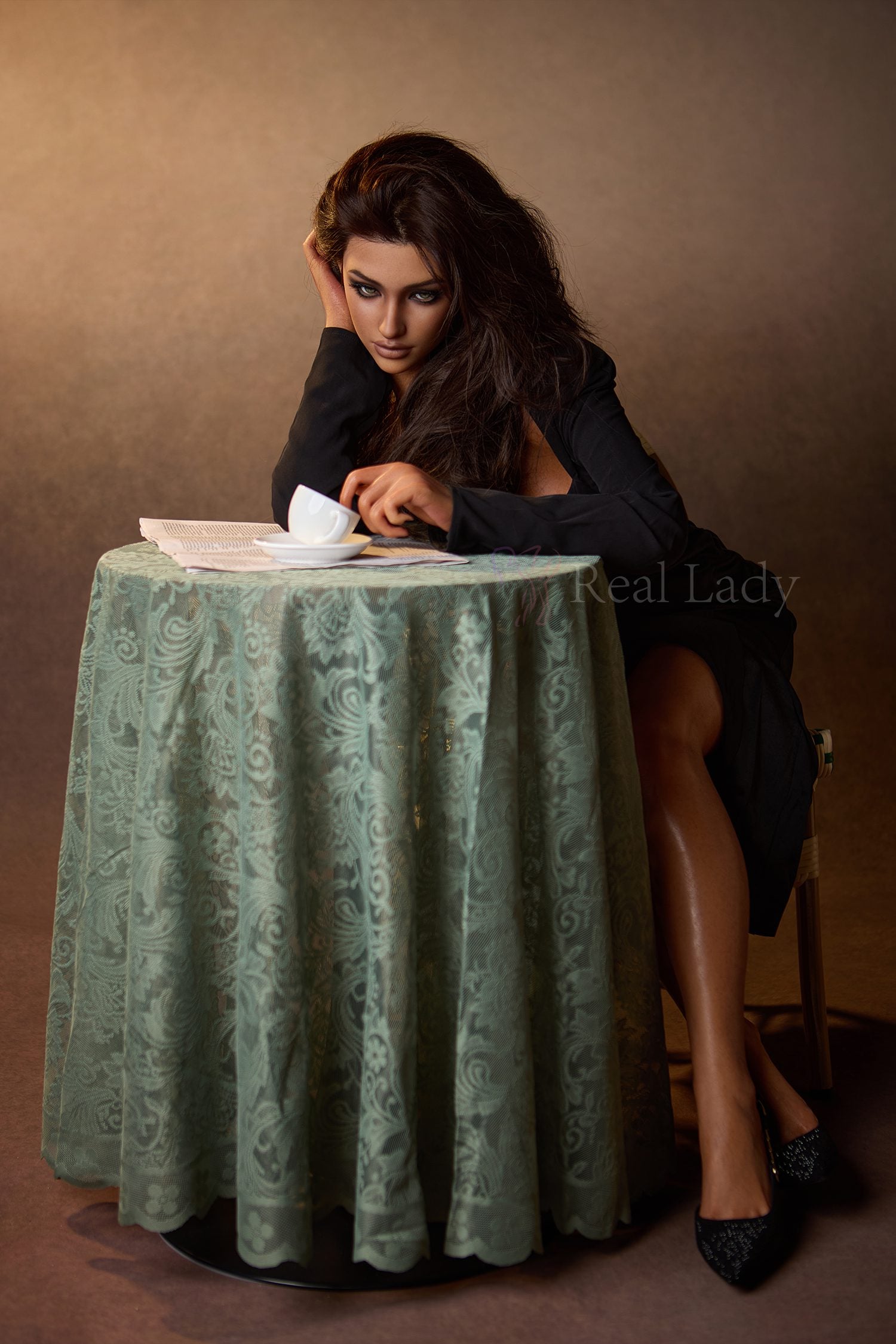 Real Lady 150 Cm Silicone Sex Doll Head R8 ROS Lena Dark Tan 1 - Image 10