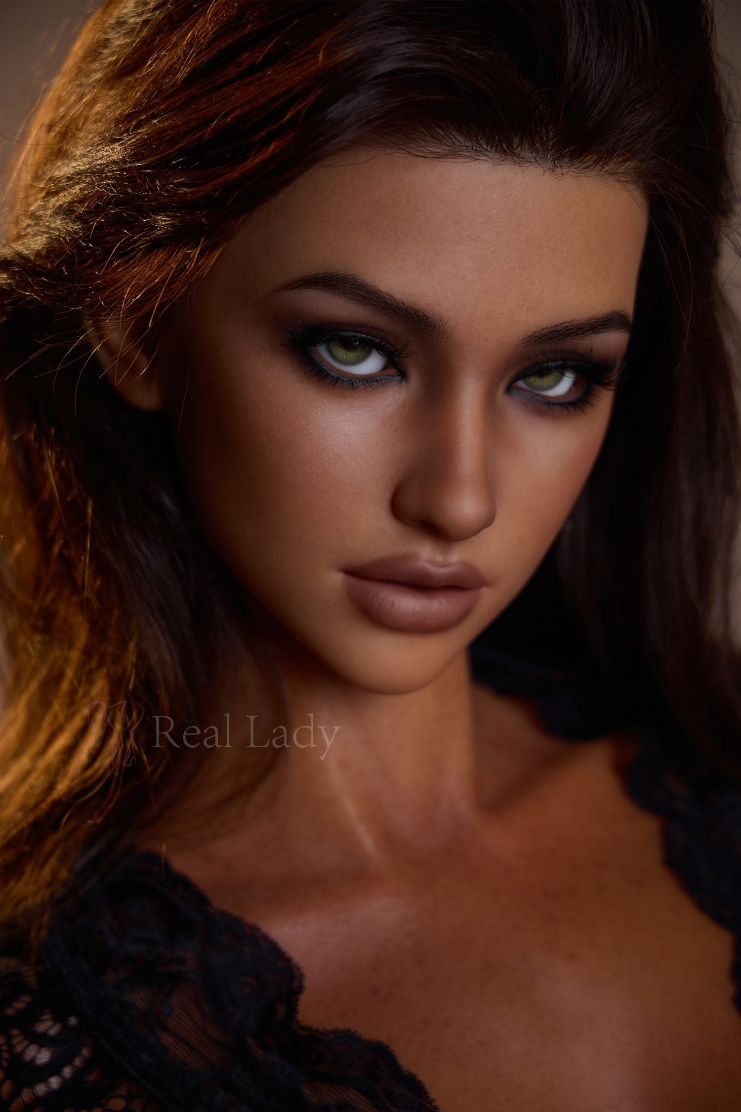 Real Lady 150 Cm Silicone Sex Doll Head R8 ROS Lena Dark Tan 1 - Image 25