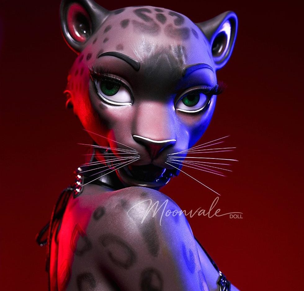 Moonvale Doll 165 cm ( 5.41’ ) - Full Silicone - Sexy Anime Furry Girl Black Panther Realistic Big Breasts Sex Doll - Velara