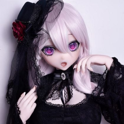 Elsa Babe 140 cm Platinum Silicone Sex Doll RAD047 Hanamori Kaori Black Veil Rose